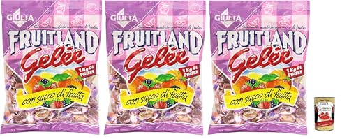 La Giulia, Fruitland Caramelle Gelee, Original Caramelle alla frutta, frucht bonbons, lollies Süßigkeiten 3x 1000g + italian Gourmet polpa 400g von Italian Gourmet E.R.