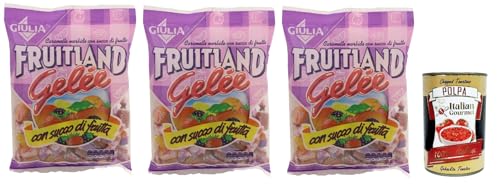 La Giulia, Fruitland Caramelle Gelee, Original Caramelle alla frutta, frucht bonbons, lollies Süßigkeiten 3x 300g + italian Gourmet polpa 400g von Italian Gourmet E.R.