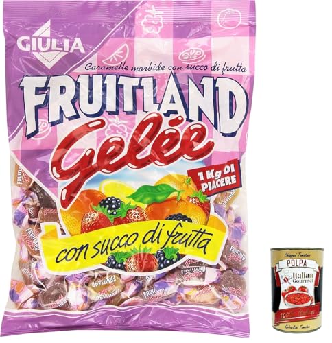 La Giulia, Fruitland Caramelle Gelee, Original Caramelle alla frutta, frucht bonbons, lollies Süßigkeiten Gr.1000 + italian Gourmet polpa 400g von Italian Gourmet E.R.