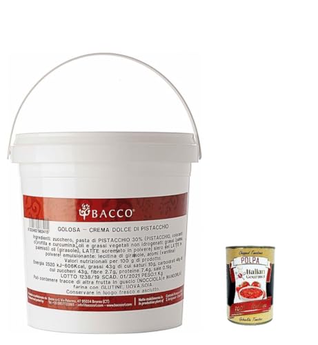 La Golosa Di Bacco Crema Dolce di Pistacchio Süße Pistaziencreme 1kg Pistazie Streichcreme + Italian Gourmet polpa 400g von Italian Gourmet E.R.