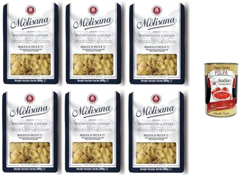 La Molisana Insalata di Pasta N°72,semola di grano duro, Grano decorticato a pietra Nudeln aus Hartweizengrieß aus Bronze gezogen, geschälter Weizen 6x500gr+ Italian Gourmet polpa 400gr von Italian Gourmet E.R.