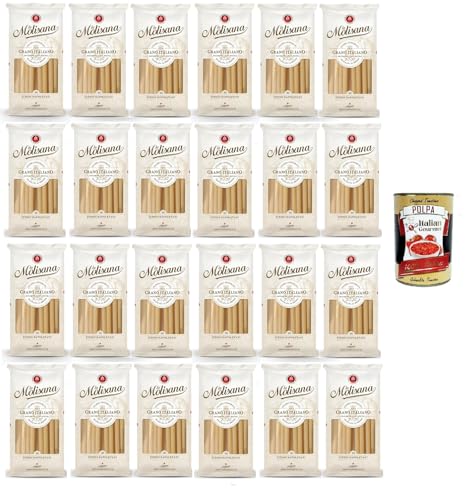 La Molisana Zitoni Napoletani N. 10 Pasta Lenta Lavorazione Teigwaren aus Hartweizengrieß Bronze-Zeichnung 24x 500g + Italian Gourmet Polpa 400g von Italian Gourmet E.R.