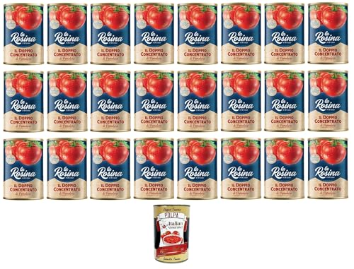 La Rosina Doppio Concentrato Di Pomodoro,Doppeltes Tomatenkonzentrat,100% Italienische Tomaten,24x 400g + Italian Gourmet polpa 400g von Italian Gourmet E.R.