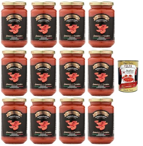 La Russolillo Tradizione di conserva Spaccatelle di Pomodoro Tradition der Tomaten-Spaccatelle-Konserven 12x 360gr + Italian Gourmet polpa 400g von Italian Gourmet E.R.