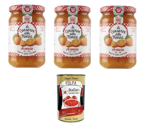 Le Conserve della Nonna Confettura di Arancia Orangenmarmelade 3x 350gr + Italian Gourmet polpa 400g von Italian Gourmet E.R.