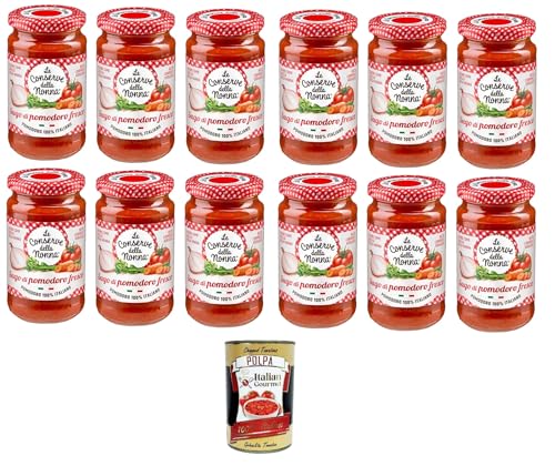 Le Conserve della Nonna- Sugo Al Pomodoro Fresco frische Tomatensoße 12x 190g + Italian Gourmet polpa 400g von Italian Gourmet E.R.