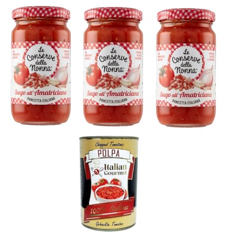 Le Conserve della Nonna- Sugo all'Amatriciana-Sauce 3x 190gr + Italian Gourmet polpa 400g von Italian Gourmet E.R.