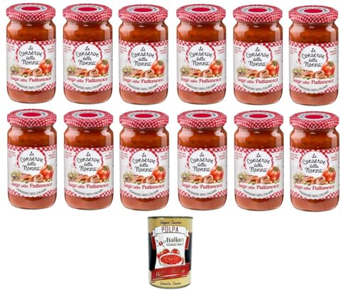 Le Conserve della Nonna- Sugo alla Puttanesca Soße 12x 190g + Italian Gourmet polpa 400g von Italian Gourmet E.R.