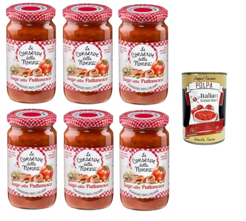 Le Conserve della Nonna- Sugo alla Puttanesca Soße 6x 190g + Italian Gourmet polpa 400g von Italian Gourmet E.R.