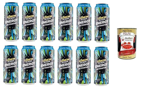 Lemonsoda Energieaktivator Mojito Twist alkoholfreies Getränk Sportgetränke 12x 50 cl + Italian Gourmet polpa 400g von Italian Gourmet E.R.