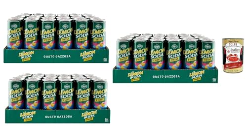 Lemonsoda Twist, soda drink Zitrone italienisch Limonata und gazzosa, 12% nicht -alkoholisches Getränk Zitronensaft, Zitronen aus Süditalien 72x 33cl + Italian Gourmet polpa 400g von Italian Gourmet E.R.