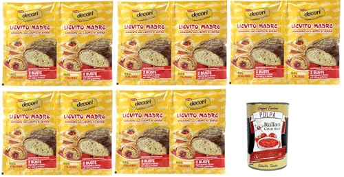 Lo Conte Decori', Lievito Madre, Mutterhefe hefe Pizza, Brot, Croissant Mischung kuchen 5x 80g (2 Beutel 40 g) + Italian Gourmet polpa 400g von Italian Gourmet E.R.