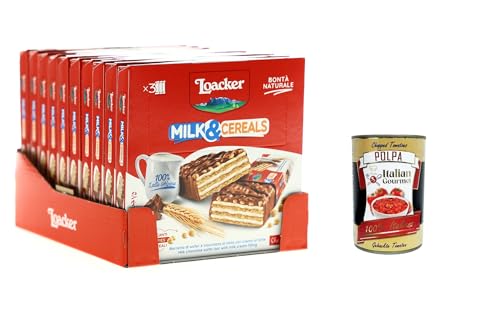 Loacker Milk & Cereals Waffel- und Milchschokoladentafel mit Milchcreme 10x75gr + Italian Gourmet polpa 400gr von Italian Gourmet E.R.