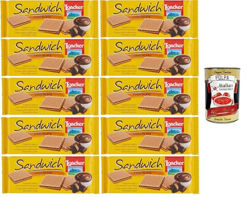 Loacker - Schoko-Sandwich, Duftwaffeln mit Schokocreme - 10x75 g+Italian Gourmet Polpa di Pomodoro 400gr von Italian Gourmet E.R.