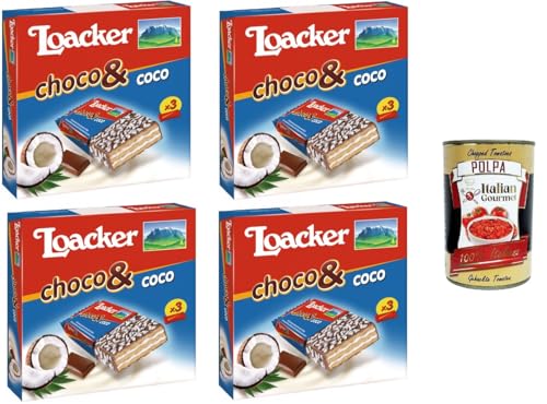 Loacker Wafer Choco & Coco Waffeln Schoko & Kokos 4x66gr + Italian gourmet polpa 400g von Italian Gourmet E.R.