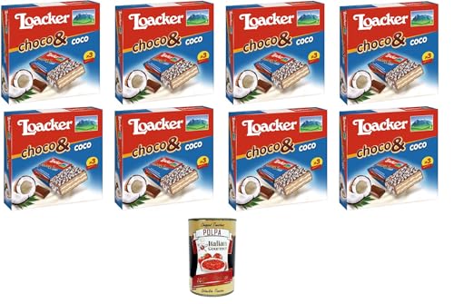 Loacker Wafer Choco & Coco Waffeln Schoko & Kokos 8x66gr + Italian gourmet polpa 400g von Italian Gourmet E.R.