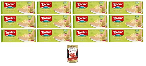 Loacker Zitronenwaffel-Schoten für Eis und Sorbet mit Creme auf Basis ätherischer sizilianischer Zitronenöle und echtem Zitronensaft Snack,Snack und Dessert 12x150gr+Italian Gourmet Polpa di Pomodoro von Italian Gourmet E.R.