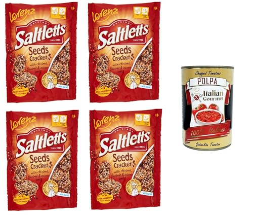 Lorenz Saltletts Seeds Cracker Mit Chiasamen, Leinsamen und Sesamsamen 4x 100gr + Italian Gourmet Polpa 400g von Italian Gourmet E.R.