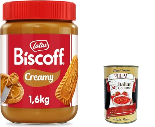 Lotus Biscoff Crema spalmabile Streichcreme auf Basis von Biscoff Cookies 1.6kg + Italian Gourmet polpa 400g von Italian Gourmet E.R.