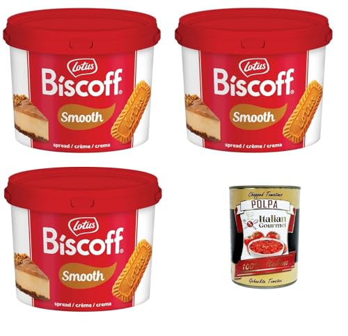 Lotus Biscoff Streichfähige Creme ohne künstliche Farb-, Geschmacks- und Konservierungsstoffe. 3x3kg + Italian Gourmet polpa 400g von Italian Gourmet E.R.