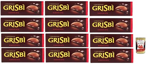 MATILDE VICENZI Biscotti Grisbi Cioccolato - Italienisches Biskuitgebäck mit Schokoladenfüllung 150g x 12 Pakete, biscuits cookies riegel + Italian Gourmet polpa 400g von Italian Gourmet E.R.