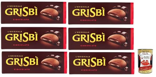 MATILDE VICENZI Biscotti Grisbi Cioccolato - Italienisches Biskuitgebäck mit Schokoladenfüllung 150g x 6 Pakete, biscuits cookies riegel + Italian Gourmet polpa 400g von Italian Gourmet E.R.