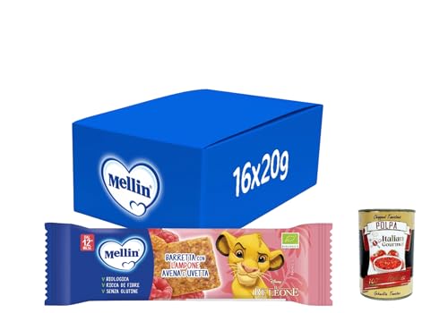 MELLIN Barretta, Gusto Lamponi Avena e Uvetta, Senza Glutine, dal 12° Mese, 16x 20g + Italian Gourmet polpa 400g von Italian Gourmet E.R.