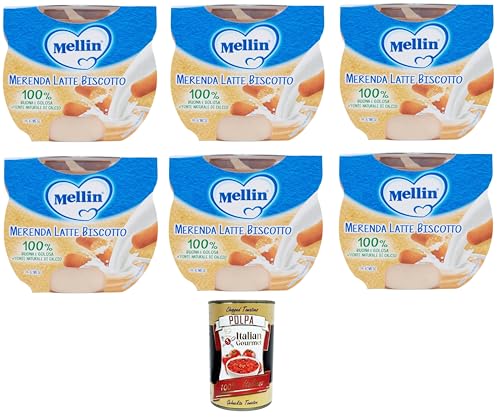 MELLIN Merenda Latte e Biscotto al cucchiaio Milch-Keks-Snack 6x200gr (2x100gr)+ Italian Gourmet polpa 400g von Italian Gourmet E.R.