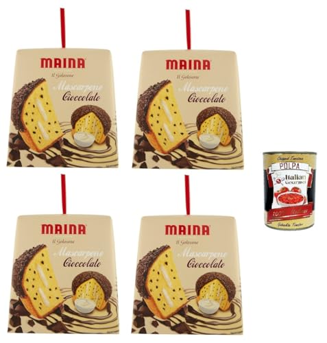 Maina Il Panettone Mascarpone e Cioccolato Mascarpone und Schokolade 4x750gr + Italian Gourmet polpa 400g von Italian Gourmet E.R.