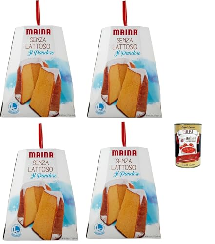 Maina Pandoro Senza Lattosio Pandoro laktosefrei Weihnachtskuchen 4x 750gr + Italian Gourmet polpa 400g von Italian Gourmet E.R.