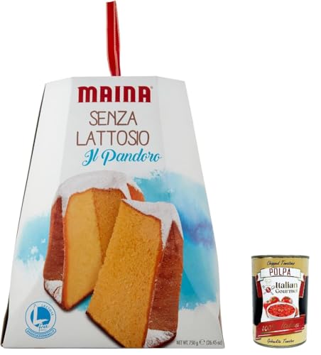 Maina Pandoro Senza Lattosio Pandoro laktosefrei Weihnachtskuchen 750gr + Italian Gourmet polpa 400g von Italian Gourmet E.R.