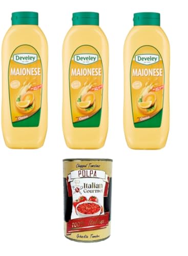 Maionese Classica Klassische Mayonnaise SQUEEZE 3x 875ml+ Italian Gourmet polpa 400g von Italian Gourmet E.R.