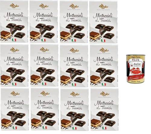 Maja Mini Mostaccioli Gusto Tiramisù Mini-Tiramisu mit Mostaccioli-Geschmack, klassisches Weihnachtsdessert 12x200gr+ Italian Gourmet polpa 400g von Italian Gourmet E.R.