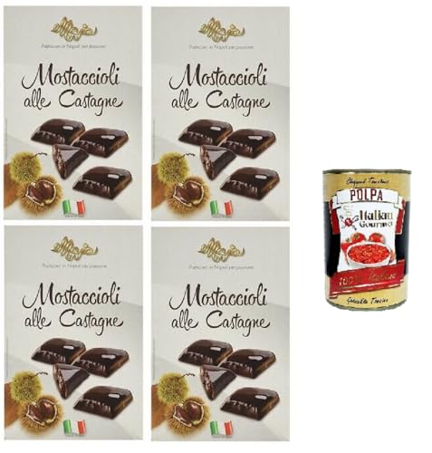 Maja Mustaccioli Alle Castagne Mustaccioli mit Kastanien, klassisches Weihnachtsdessert 4x200gr + Italian Gourmet polpa 400g von Italian Gourmet E.R.