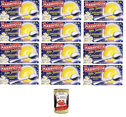 Maraviglia Notte Stellata Camomilla Setacciata, Sternennacht gesiebte Kamille, 20 Filter 12x 32gr + Italian Gourmet polpa 400g von Italian Gourmet E.R.