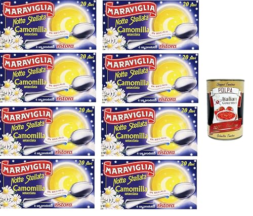 Maraviglia Notte Stellata Camomilla Setacciata, Sternennacht gesiebte Kamille, 20 Filter 8x 32gr + Italian Gourmet polpa 400g von Italian Gourmet E.R.