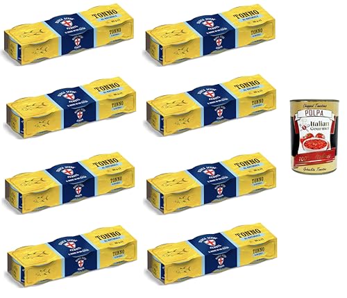 Marca Scudo- Tonno Al naturale Natürlicher Thunfisch 24x 80gr (3x80gr)+ Italian Gourmet polpa 400g von Italian Gourmet E.R.