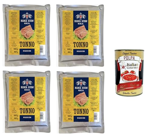 Marca Scudo- Tonno all'olio di semi HO.RE.CA in busta Thunfisch in Samenöl 4x 1000gr+ Italian Gourmet polpa 400g von Italian Gourmet E.R.