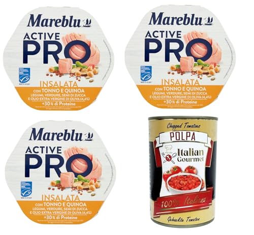 Mareblu Active Pro Insalata con Tonno e Quinoa Salat mit Thunfisch und Quinoa 3x220 g+ Italian Gourmet polpa 400g von Italian Gourmet E.R.