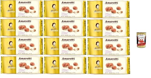 Matilde Vicenzi - Biscotti Amaretti, Pasticcini Tradizionali, Knusprig und bröckelig kekse, buiscuits mit Mandeln aus Sizilien, 12x 175g + Italian Gourmet polpa 400g von Italian Gourmet E.R.