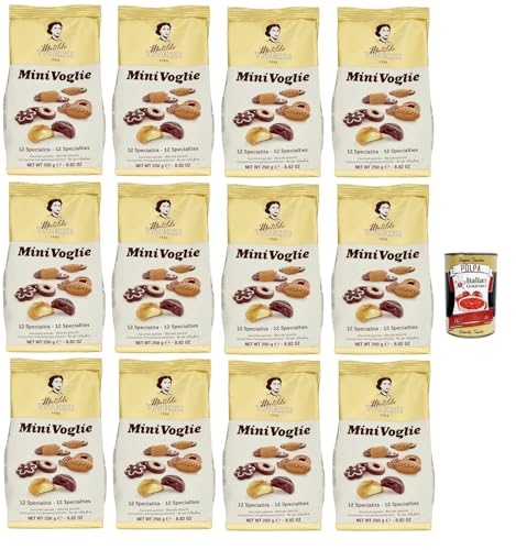 Matilde Vicenzi - Biscotti Minivoglie, Auswahl an Gebäck, Shortcruste Shortbread Chocolate, Sahne oder Marmelade, Butter oder Kakao -Shortbreads, 12x 250 g + Italian Gourmet polpa 400g von Italian Gourmet E.R.