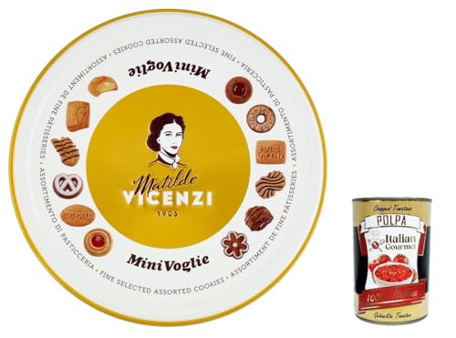 Matilde Vicenzi - Biscotti Minivoglie, Auswahl an Gebäck, Shortcruste Shortbread Chocolate, Sahne oder Marmelade, Butter oder Kakao -Shortbreads in einer Blitzbox, 500 g + Italian Gourmet polpa 400g von Italian Gourmet E.R.