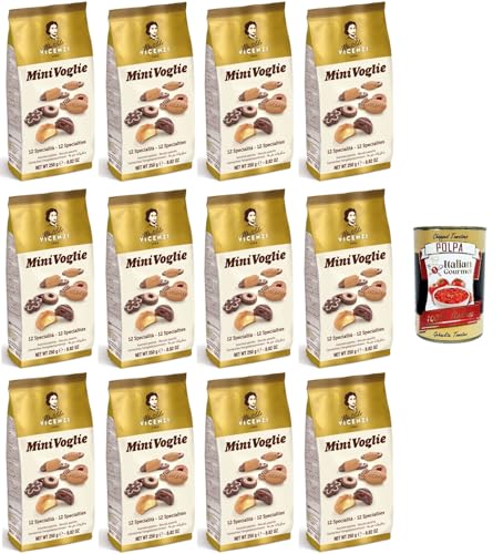 Matilde Vicenzi Mini voglie Assortite Verschiedene Kekse 12x 250gr+ Italian Gourmet polpa 400g von Italian Gourmet E.R.