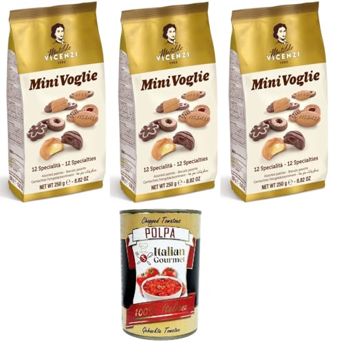 Matilde Vicenzi Mini voglie Assortite Verschiedene Kekse 3x 250gr+ Italian Gourmet polpa 400g von Italian Gourmet E.R.