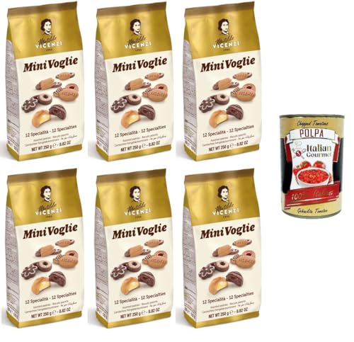 Matilde Vicenzi Mini voglie Assortite Verschiedene Kekse 6x 250gr+ Italian Gourmet polpa 400g von Italian Gourmet E.R.