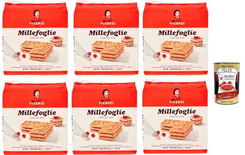 Matilde Vicenzi base per torta millefoglie 3 basi torta drei Basen für Kuchen Millefoglie kekse 6x 250g + Italian Gourmet polpa 400g von Italian Gourmet E.R.