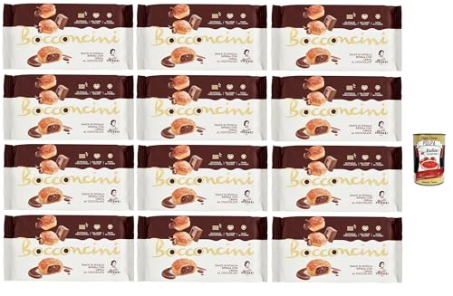 Matilde Vicenzi millefoglie Bocconcini al cioccolato, Blätterteigbacken, knusprige und zarte, süße Snack aus raffiniertem Gebäck, gefüllt mit Schokoladencreme 12x 100g + Italian gourmet polpa 400g von Italian Gourmet E.R.