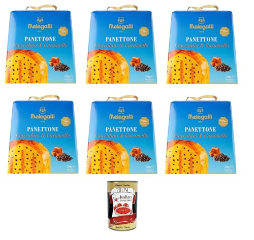 Melegatti 1894 Panettone Cioccolato e Caramello Schokoladen- und Karamell-Panettone 6x750gr + Italian Gourmet polpa 400g von Italian Gourmet E.R.