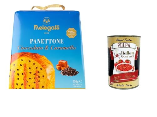 Melegatti 1894 Panettone Cioccolato e Caramello Schokoladen- und Karamell-Panettone 750gr + Italian Gourmet polpa 400g von Italian Gourmet E.R.