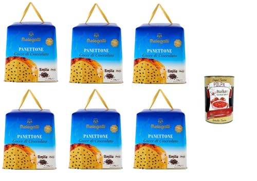 Melegatti 1894 Panettone mit Schokoladenstückchen Emilia Zaini 6x750gr + Italian Gourmet polpa 400g von Italian Gourmet E.R.